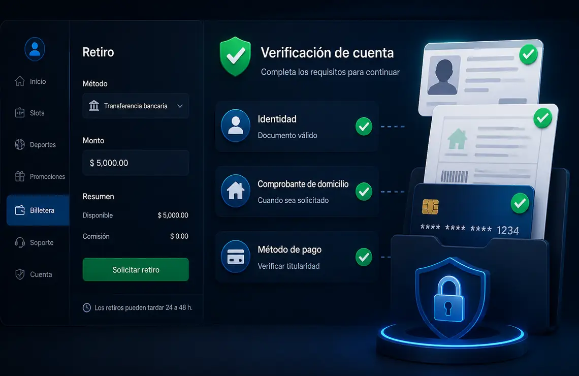 Verificación de identidad y retiro en casas de apuestas