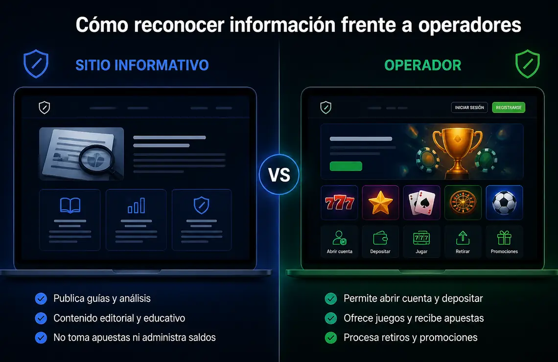 Guía diferencias entre sitio informativo y operador