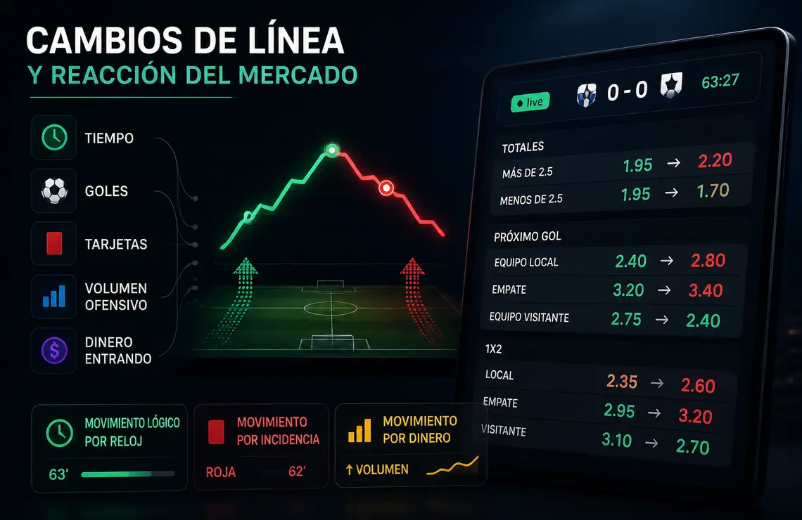 cambios de línea y movimientos del mercado