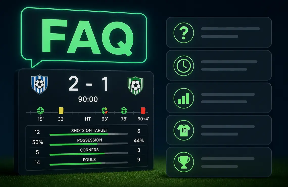 FAQ marcador de fútbol y estadísticas clave