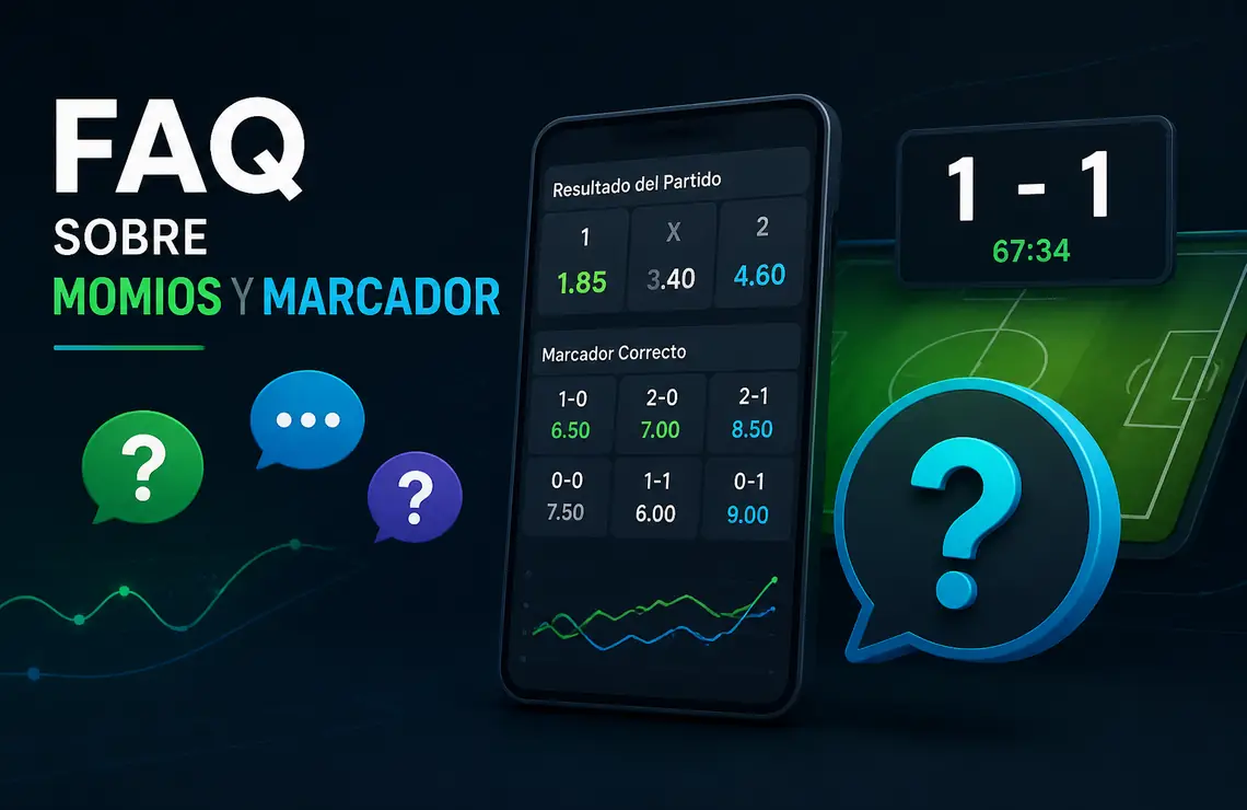 Preguntas frecuentes momios, cuotas y marcador fútbol
